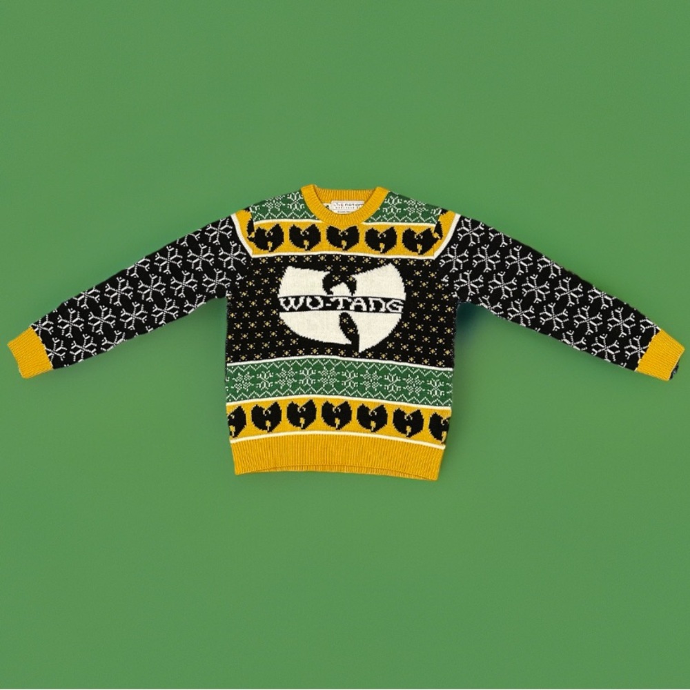 Wu-Tang Clan Black, Yellow, and Green Ugly Christmas Sweater Live Nation Sz Sm